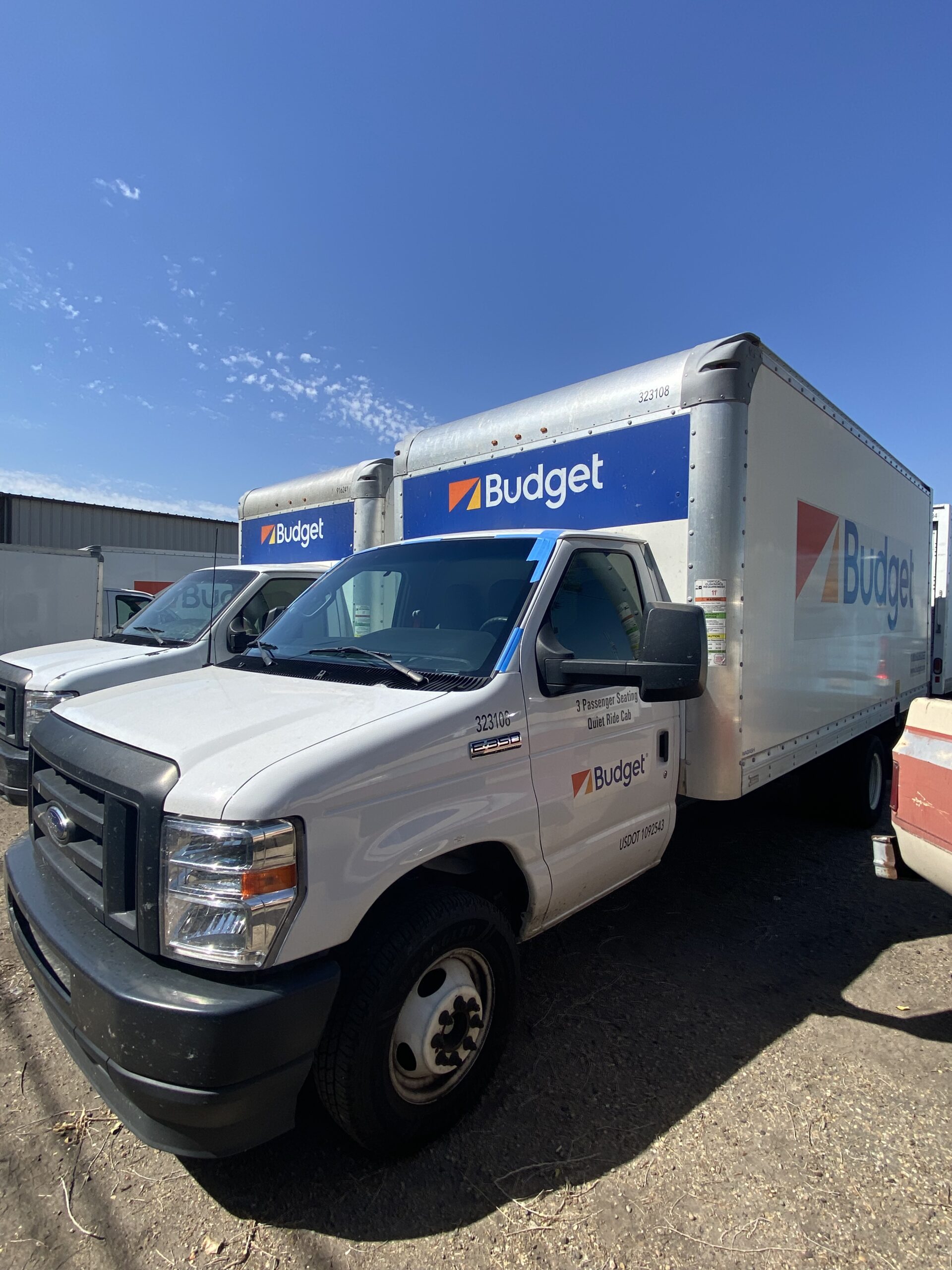 fleet of box trucks getting glass repair