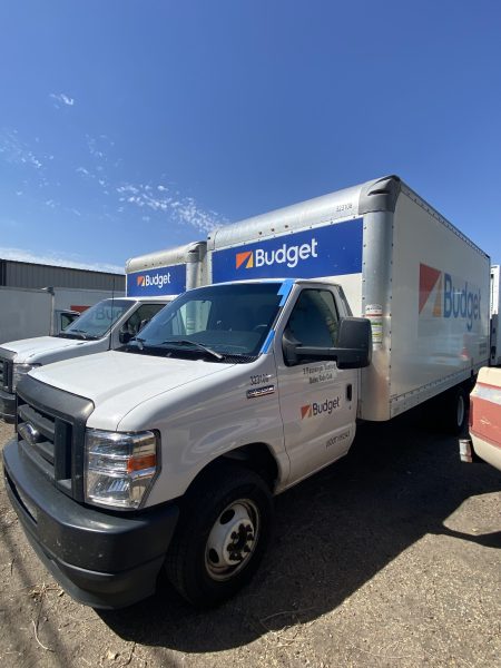 fleet of box trucks getting glass repair